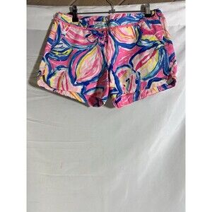 Lilly Pulitzer Adie Shorts Women's 2 Pink Blue Yellow Sunset Floral